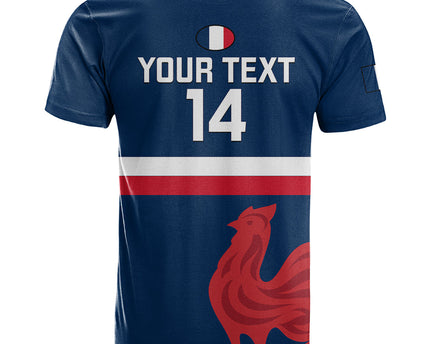 Personalised France Rugby T Shirt 2023 Allez Les Bleus World Cup