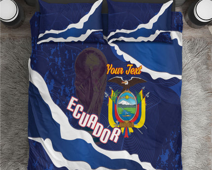 Custom Ecuador 2026 Football Bedding Set Come On La Tri Grunge Style