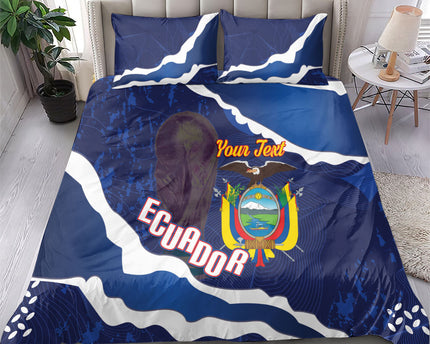 Custom Ecuador 2026 Football Bedding Set Come On La Tri Grunge Style