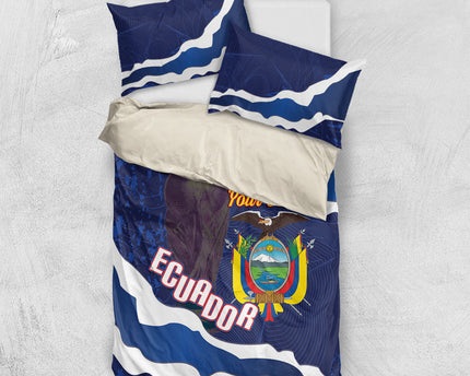 Custom Ecuador 2026 Football Bedding Set Come On La Tri Grunge Style
