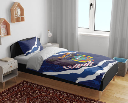 Custom Ecuador 2026 Football Bedding Set Come On La Tri Grunge Style