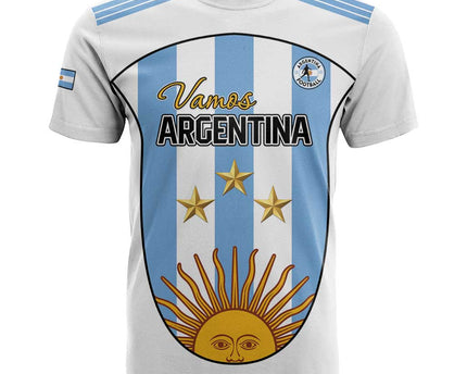 Custom Argentina Football T Shirt Vamos Vamos Argentina