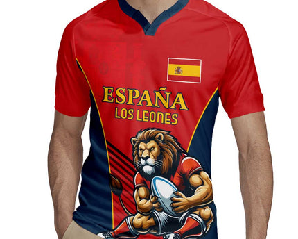 Custom Spain Rugby Rugby Jersey Los Leones Lion Mascot