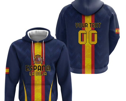 Custom Spain Football Hoodie La Roja With Carnation Pattern