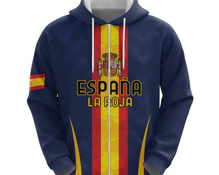 Custom Spain Football Hoodie La Roja With Carnation Pattern