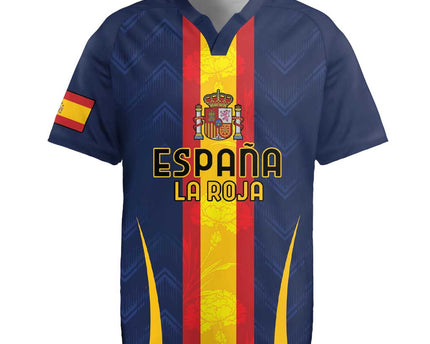 Custom Spain Football Rugby Jersey La Roja With Carnation Pattern