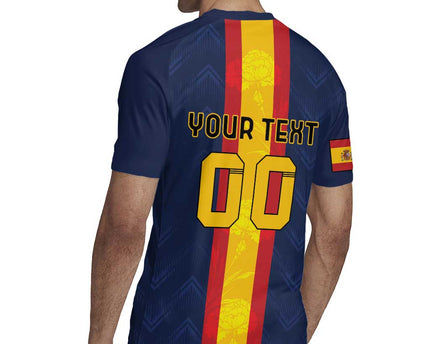 Custom Spain Football Rugby Jersey La Roja With Carnation Pattern