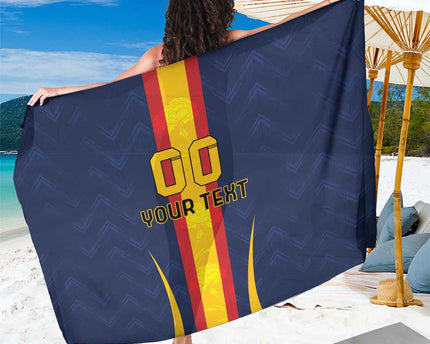 Custom Spain Football Sarong La Roja With Carnation Pattern