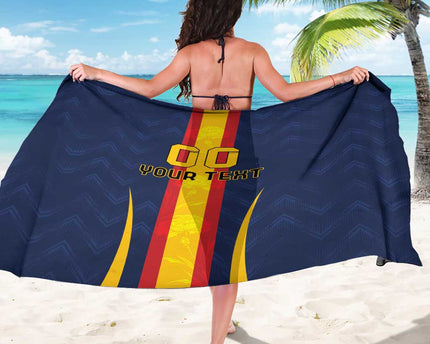 Custom Spain Football Sarong La Roja With Carnation Pattern