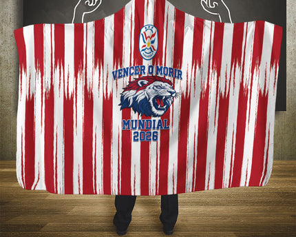 Paraguay Football Mundial 2026 Hooded Blanket Lion Vencer O Morir Supporter
