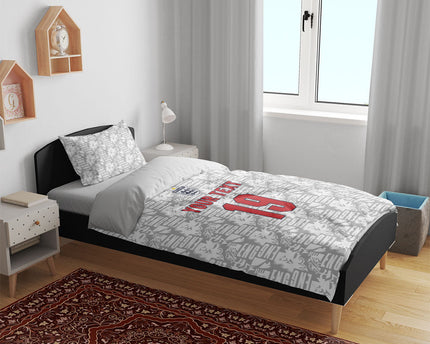 Custom World Football 2026 England Bedding Set Three Lions Monogram White Glory