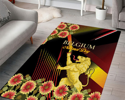 Belgium National Day Area Rug Rampant Lion Gaillardia Heritage Pride