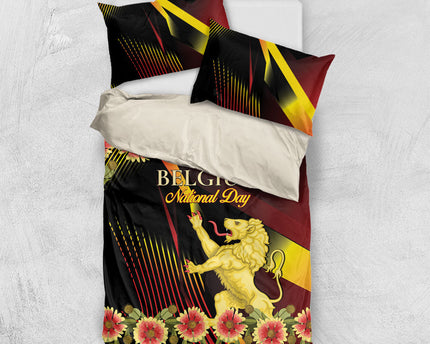 Belgium National Day Bedding Set Rampant Lion Gaillardia Heritage Pride