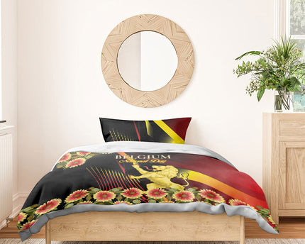Belgium National Day Bedding Set Rampant Lion Gaillardia Heritage Pride