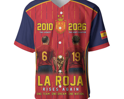 Custom Spain La Roja Football Baseball Jersey 2010 Legacy 2026 Next Chapter