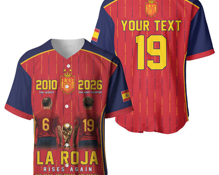 Custom Spain La Roja Football Baseball Jersey 2010 Legacy 2026 Next Chapter
