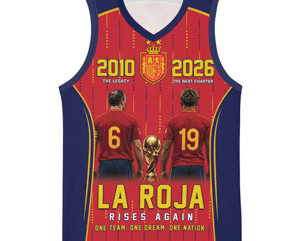 Custom Spain La Roja Football Basketball Jersey 2010 Legacy 2026 Next Chapter
