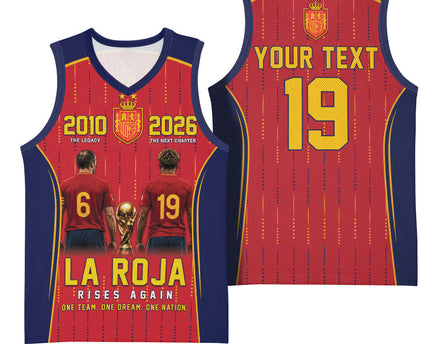 Custom Spain La Roja Football Basketball Jersey 2010 Legacy 2026 Next Chapter
