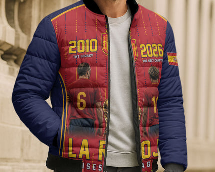 Custom Spain La Roja Football Bomber Puffer Jacket 2010 Legacy 2026 Next Chapter