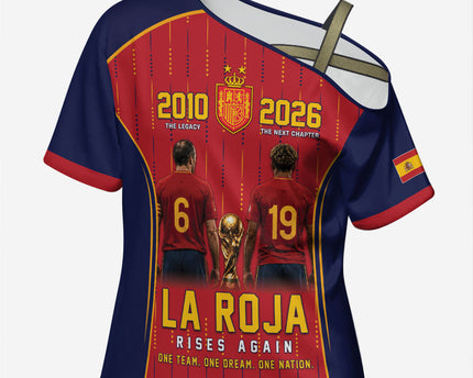 Custom Spain La Roja Football Cross Shoulder Shirt 2010 Legacy 2026 Next Chapter
