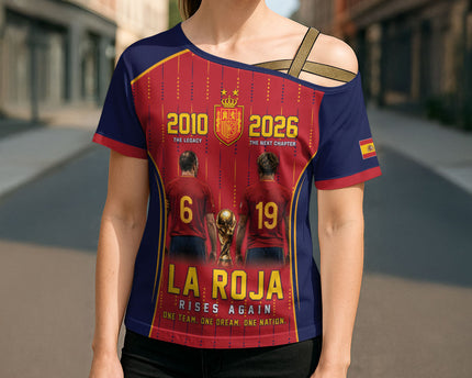 Custom Spain La Roja Football Cross Shoulder Shirt 2010 Legacy 2026 Next Chapter