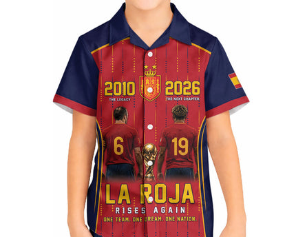 Custom Spain La Roja Football Hawaiian Shirt 2010 Legacy 2026 Next Chapter