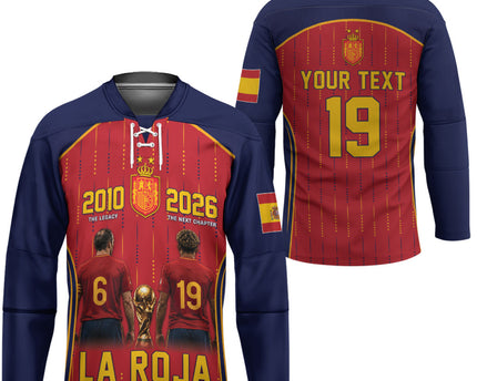 Custom Spain La Roja Football Hockey Jersey 2010 Legacy 2026 Next Chapter
