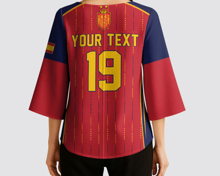 Custom Spain La Roja Football Kimono Sleeve Blouse 2010 Legacy 2026 Next Chapter