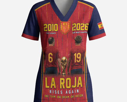 Custom Spain La Roja Football Scrub Top 2010 Legacy 2026 Next Chapter