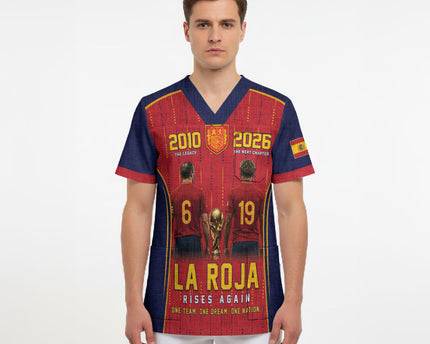 Custom Spain La Roja Football Scrub Top 2010 Legacy 2026 Next Chapter