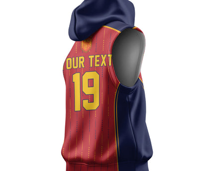 Custom Spain La Roja Football Sleeveless Hoodie 2010 Legacy 2026 Next Chapter