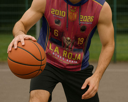Custom Spain La Roja Football Sleeveless Hoodie 2010 Legacy 2026 Next Chapter
