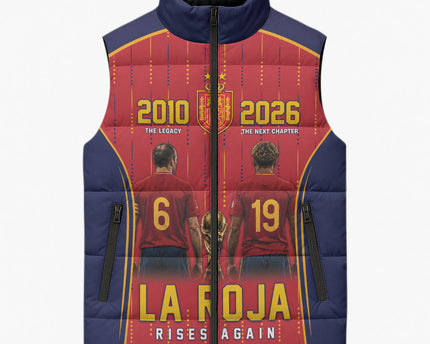 Custom Spain La Roja Football Sleeveless Puffer Jacket 2010 Legacy 2026 Next Chapter