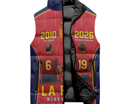 Custom Spain La Roja Football Sleeveless Puffer Jacket 2010 Legacy 2026 Next Chapter