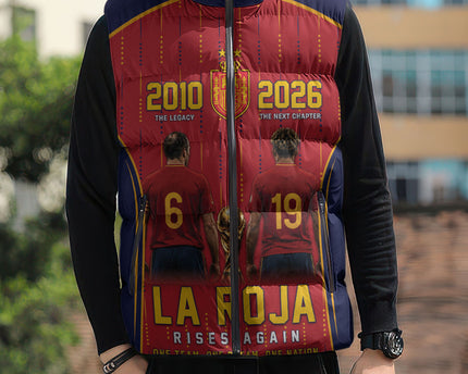 Custom Spain La Roja Football Sleeveless Puffer Jacket 2010 Legacy 2026 Next Chapter