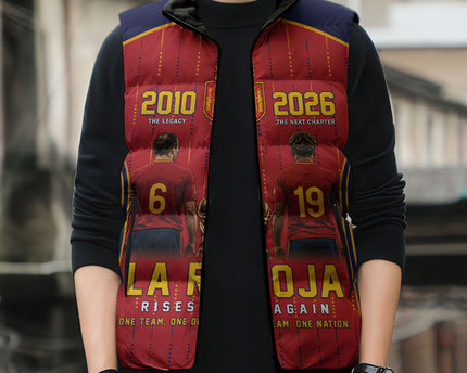 Custom Spain La Roja Football Sleeveless Puffer Jacket 2010 Legacy 2026 Next Chapter