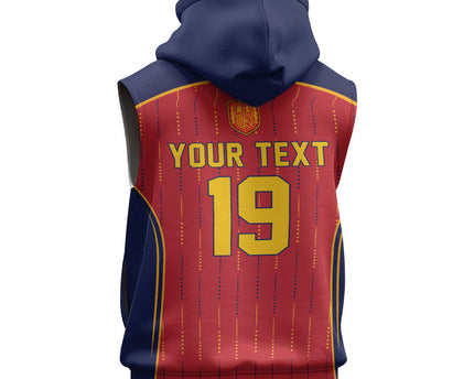 Custom Spain La Roja Football Sleeveless Zip Hoodie 2010 Legacy 2026 Next Chapter