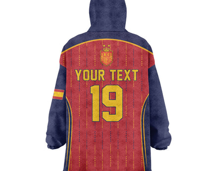 Custom Spain La Roja Football Wearable Blanket Hoodie 2010 Legacy 2026 Next Chapter