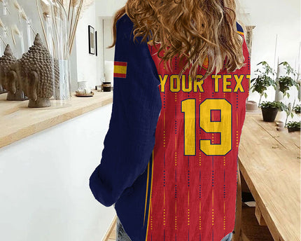 Custom Spain La Roja Football Women Casual Shirt 2010 Legacy 2026 Next Chapter