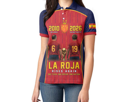 Custom Spain La Roja Football Women Polo Shirt 2010 Legacy 2026 Next Chapter