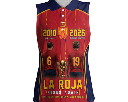 Custom Spain La Roja Football Women Sleeveless Polo Shirt 2010 Legacy 2026 Next Chapter