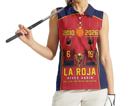 Custom Spain La Roja Football Women Sleeveless Polo Shirt 2010 Legacy 2026 Next Chapter