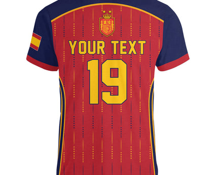 Custom Spain La Roja Football Women V-Neck T-Shirt 2010 Legacy 2026 Next Chapter