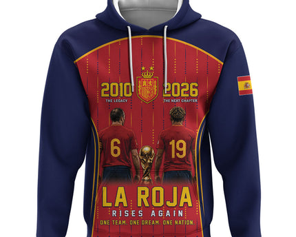 Custom Spain La Roja Football Zip Hoodie 2010 Legacy 2026 Next Chapter