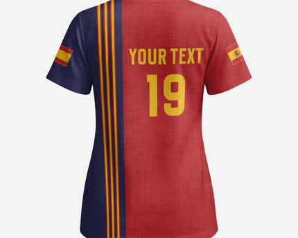 Custom World Football 2026 Spain Scrub Top Road To The Champions