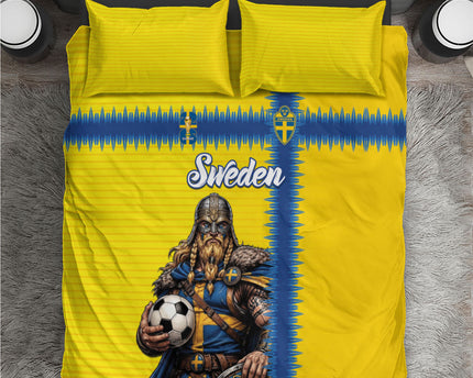 World Football 2026 Sweden Bedding Set Go Blagult Viking Glory