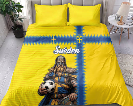 World Football 2026 Sweden Bedding Set Go Blagult Viking Glory