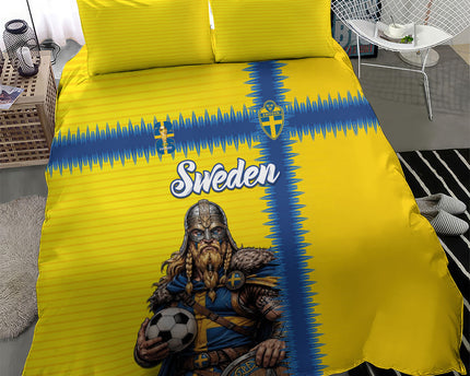 World Football 2026 Sweden Bedding Set Go Blagult Viking Glory