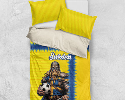 World Football 2026 Sweden Bedding Set Go Blagult Viking Glory