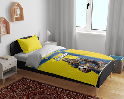 World Football 2026 Sweden Bedding Set Go Blagult Viking Glory